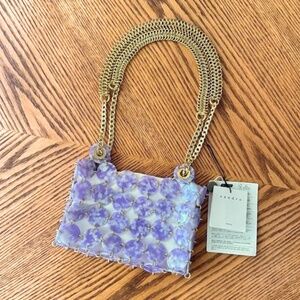 SANDRO Pastille Marbled Resin Embellished Chainmail Shoulder Bag - Lilac